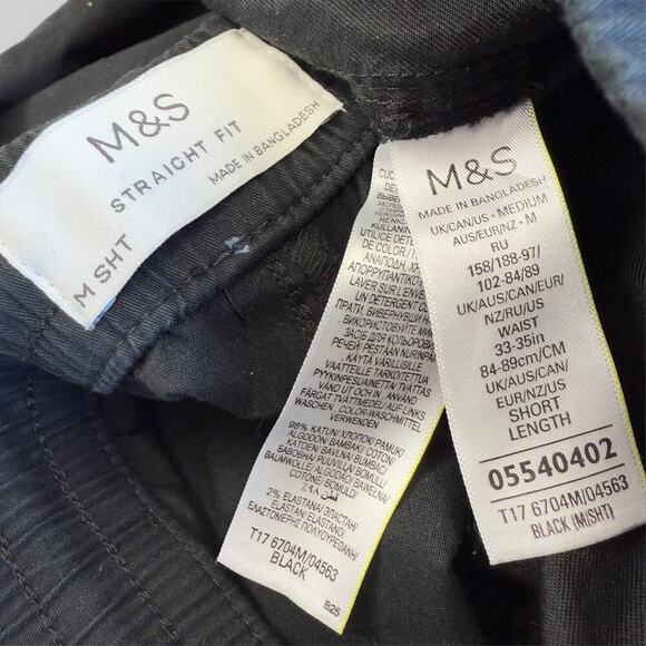 Marks & Spencer Straight Fit High Rise Pants Rhinestone Beaded Hem Size M Black - Picture 16 of 16